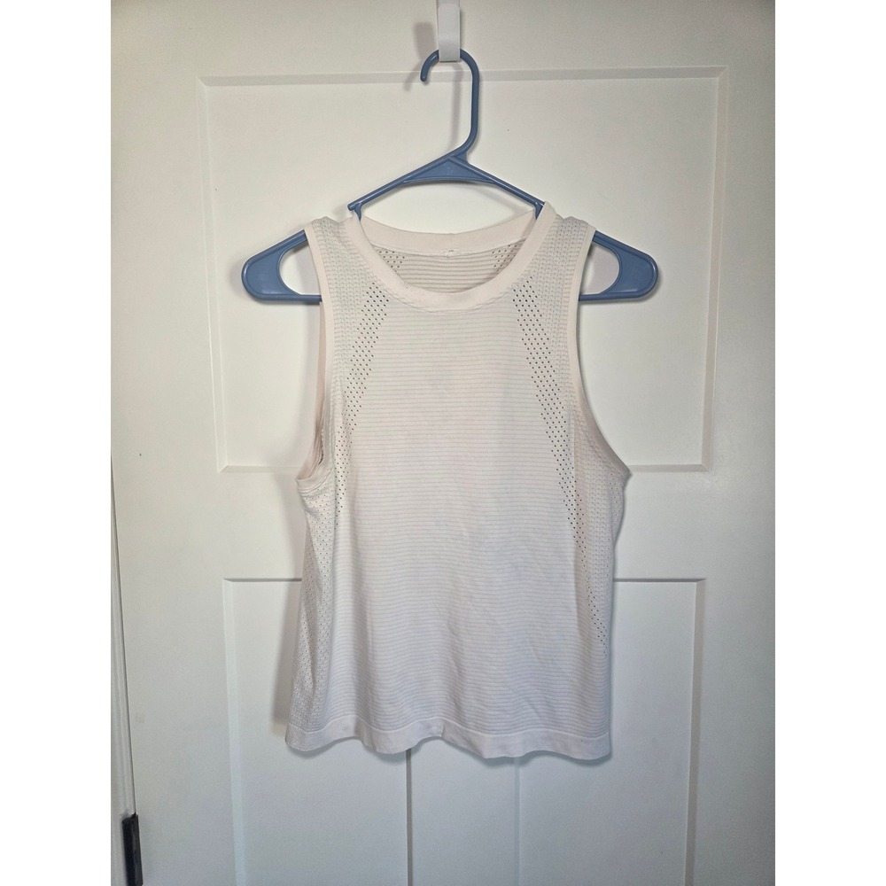 Lululemon Swiftly Tech Racerback Tank Top 2.0 White Mesh Activewear Size 6